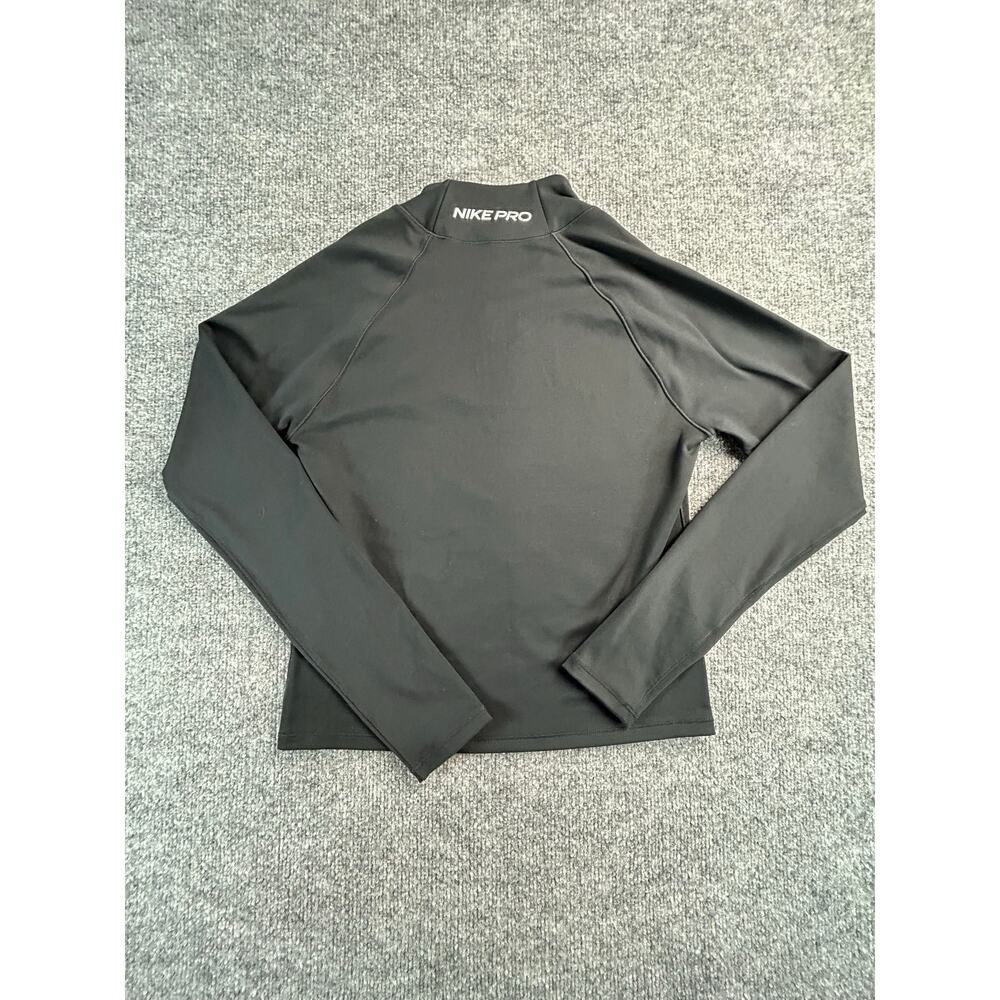 Nike Pro Dri-FIT Mock Neck Compression Training Shirt Black Women's Medium - Picture 6 of 7